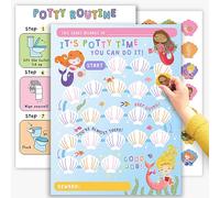 Tableau de récompense d'apprentissage de la propreté avec autocollants - Sirènes sous l'eau - Tableau d'autocollants d'apprentissage de la propreté pour filles - Calendrier de routine pour enfants -