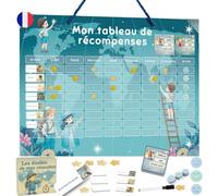 Tableau de Récompense Enfant Magnétique - Routine Matin & Soir 5-12 Ans | Tableau de Comportement et Tâches Enfant | 60 Missions + 10 Libres, 150 Étoiles, 60 Emojis, Organisation routine maison