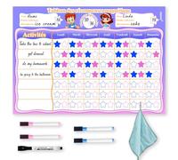 Tableau de Récompense Magnétique Enfant, Comportement et Routine Semainier Avec 5 Stylos - Pour Garçons et Filles, 34 X 24 cm, Français