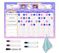 Tableau de Récompense Magnétique pour enfant, Routine Semainier avec 5 Stylos, pour Garçons et Filles, 34 X 24 cm, Espagnol