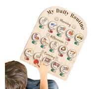Tableau de routine en bois pour - Planificateur visuel pour les tâches ménagères - Planificateur matin et nuit de 3 à 5 ans - Cadeau jouet pour les habitudes quotidiennes - de