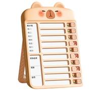Tableau de routine quotidien pour les enfants, bande dessinée de routine pour tout-petits Capybara avec stand, planche à effacer à sec facile, outil planification la liste tâches pour les en