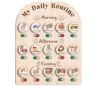 Tableau de routine quotidien pour les enfants, Tableau de routine pour tout-petit en bois avec boîte rangement, horaire visuel pour les enfants, maison et classe, jouets développement à besoins