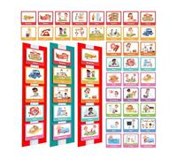 Tableau de routine visuelle - Planificateur de soirée pour, comportement éducatif, système de communication d'apprentissage avec 60 cartes d'image réutilisables pour le développement cognitif