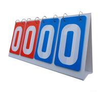 Tableau de score en plastique avec affichage à 3 chiffres pour basket-ball, football et autres sports avec design pliable et boucle en métal (rouge/bleu)