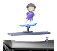Tableau de tableau de bord de la voiture, Tableau de tremblement de bord, bobblehead - Cartoon Surfing Boy Dorcor de voiture - Ornement balançant de beaux garçons pour les camions accessoires intérieu