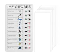 Tableau de Tâches à Faire pour Enfants/Adultes, Inclut 10 Feuilles de Papier Vierge, Planning Familier et Liste de Contrôle, Tableau Mémo Plastique pour Tâches Ménagères et Apprentissage