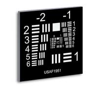 Tableau De Test De Résolution De Caméra De Microscope Optique, Tableau De Test De Résolution De Limite Spatiale De 3", Groupes -2 À 5 Cartes De Film Positif/négatif, Carte D'étalonnage(Black)