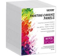 Tableau de toile VEVOR (280 x 355 mm) pour peindre, set de toile 48 pièces, coton, pour esquisser peinture acrylique et huile aquarelle toile pour professionnels débutants
