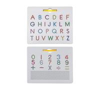Tableau de Traçage Magnétique 2-en-1 Alphabet - Jouet Éducatif Recto-Verso - Planche d’Entraînement aux Lettres Majuscules et Minuscules avec Billes d’Acier Magnétiques - Outil d’Apprentissage de
