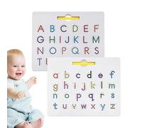 Tableau de Traçage Magnétique 2-en-1 Alphabet - Jouet Éducatif Recto-Verso - Planche d’Entraînement aux Lettres Majuscules et Minuscules avec Billes d’Acier Magnétiques - Outil d’Apprentissage de