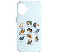 Tableau de variétés de moules Ocean Foodie Design pour Les Amateurs de Fruits de mer Coque pour iPhone 16