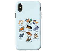 Tableau de variétés de moules Ocean Foodie Design pour Les Amateurs de Fruits de mer Coque pour iPhone X/XS