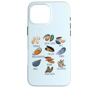 Tableau de variétés de moules Ocean Foodie Design pour Les Amateurs de Fruits de mer Coque pour iPhone 16 Pro Max