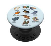 Tableau de variétés de moules Ocean Foodie Design pour Les Amateurs de Fruits de mer PopSockets PopGrip Adhésif