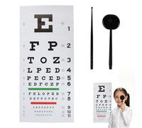 Tableau de Vision Snellen avec Autocollants de Fixation - 27,9 x 55,9 cm - Tableau Ophthalmologique pour Tests Visuels -pour Médecins, Écoles, Bureaux et Maisons, Inclut Masque Oculaire et Pointeur