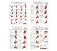 Tableau De Yoga Sur Chaise, Avec Mise En Page Flexible, 25,4 X 20,3 Cm, Guide D'exercices De Yoga Assis, Ensemble D'affiches D'entraînement Illustrées, Facile À Lire, Pour Des Entraînements Variés