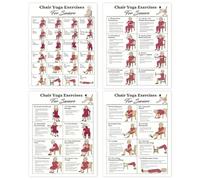 Tableau De Yoga Sur Chaise, Respectueux Des Articulations, 25,4 X 20,3 Cm, Tableaux D'exercices En Position Assise Douce, Guide D'entraînement De Yoga, Guide Visuel Facile, Pour Les Seniors Débutants,