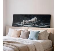 Tableau d'échecs sur toile, Décoration murale sur toile, Toile panoramique encadrée grand format, Décoration horizontale grand format pour salle de jeux au-dessus du canapé (20x60cm/sans cadre)