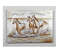 Tableau déco Chevaux 2 - Toile peinte à la main - 50 x 70 x 3 cm