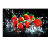 Tableau deco cuisine fraise des bois nature, 80x50cm