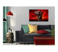 Tableau Déco Elephant Sauvage sous le Tonnerre - Africain - 80x50 cm