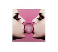 Tableau Déco en Verre "Chewing-Gum" 110x110cm Rose