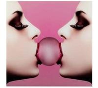 Tableau Déco en Verre Chewing-Gum 110x110cm Rose Rose