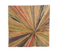 Tableau Décoratif à Surface Carrée 70 x 70 cm en Bois de Teck avec Touche Multicolore pour Salon Moderne et Bohème Beliani