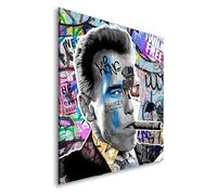 Tableau décoratif Arnold Schwarzenegger Street art cigare - Toile imprimée sur châssis - Décoration Murale Salon Chambre (80cm x 80cm)