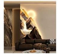 Tableau Décoratif Avec Éclairage LED, Grand Tableau Mural Avec Alimentation Secteur, Peinture De Paysage Chinois, Décoration Murale Pour Salon, Entrée, Couloir Ou Bureau(Gold-D,60x85cm/23.6x33.5in)