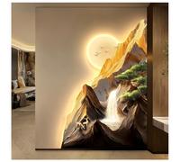 Tableau Décoratif Avec Éclairage LED, Grand Tableau Mural Avec Alimentation Secteur, Peinture De Paysage Chinois, Décoration Murale Pour Salon, Entrée, Couloir Ou Bureau(Gold-A,80x120cm/31.5x47.2in)
