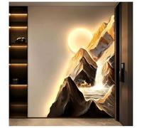 Tableau Décoratif Avec Éclairage LED, Grand Tableau Mural Avec Alimentation Secteur, Peinture De Paysage Chinois, Décoration Murale Pour Salon, Entrée, Couloir Ou Bureau(Gold-B,60x85cm/23.6x33.5in)