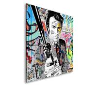 Tableau décoratif Clint Eastwood Street Art - Toile imprimée sur châssis - Décoration Murale Salon Chambre (80cm x 80cm)