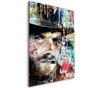 Tableau décoratif Clint Eastwood Western Street Art - Toile imprimée sur châssis - Décoration Murale Salon Chambre (60cm x 90cm)