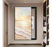 Tableau Décoratif De Panneau De Disjoncteur Caché, Sculptures Murales Décoratives 3D, Artisanat En Porcelaine Cristal, Tableau Décoratif De Boîte De Distribution(D,60 * 80cm)