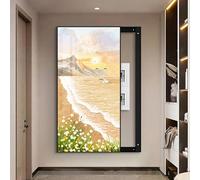 Tableau Décoratif De Panneau De Disjoncteur Caché, Sculptures Murales Décoratives 3D, Artisanat En Porcelaine Cristal, Tableau Décoratif De Boîte De Distribution(C,60 * 80cm)