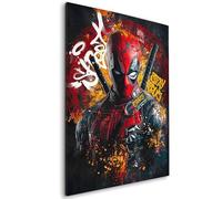 Tableau décoratif Deadpool Samouraï Rouge Pop Art- Décoration Murale Salon Chambre (60cm x 90cm)