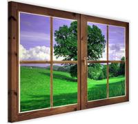 Tableau décoratif Impression sur toile Image Canevas Fenetre Arbre Ciel 60x40