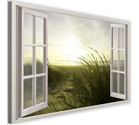 Tableau décoratif Impression sur toile Image Canevas Fenetre Hiver Mer 60x40