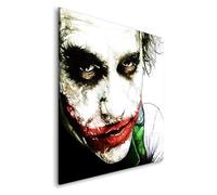 Tableau décoratif Joker portrait dessin - Heath Ledger - Toile imprimée sur châssis - Décoration Murale Salon Chambre (80cm x 80cm)