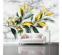 Tableau Décoratif Mural Toile - Art Gros plan motif marbré plantes Impression HD, Peinture Murale pour Salon Chambre Bureau, Coloré Décoration Intérieure Contemporaine - 300 x 210 cm