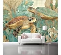 Tableau Décoratif Mural Toile - Art Peinture tortue texture végétale Impression HD, Peinture Murale pour Salon Chambre Bureau, Coloré Décoration Intérieure Contemporaine - 250 x 175 cm