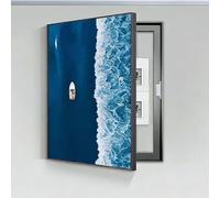 Tableau Décoratif Pour Coffret Électrique,Cache Boîte De Fusibles, Habillage Ouvrant À Droite,Cadre Cache Compteur,Décoration Murale Technique Pour Entrée Ou Salon(Left,40cm*60cm(15.8*23.6in))