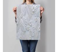 Tableau Décoratif Relief De La Jungle Tropicale 80X120Cm - Impression Sur Toile Blanc - Décoration Murale Sans Cadre Pour Salon Cuisine Chambre - Tableau Peinture Posters Feuilles De Fleurs Exotiques