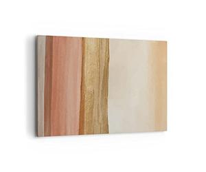 Tableau Décoratif sur Toile 120x80 cm Abstrait Art - 4739 | Or Lignes Abstraction Impression sur Toile Grand Décoration Murale Art Mural Toile Imprimée Salon Chambre Cuisine ARTTOR