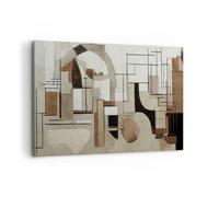 Tableau Décoratif sur Toile 120x80 cm Abstrait Art - 5645 | Salut Formes Abstraction Impression sur Toile Grand Décoration Murale Art Mural Toile Imprimée Salon Chambre Cuisine ARTTOR