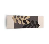 Tableau Décoratif sur Toile 160x50 cm Abstrait Art - 5131 | Feuilles Formulaire Chiffre Impression sur Toile Grand Décoration Murale Art Mural Toile Imprimée Salon Chambre ARTTOR