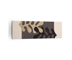 Tableau Décoratif sur Toile 160x50 cm Abstrait Art - 5131 | Feuilles Formulaire Chiffre Impression sur Toile Grand Décoration Murale Art Mural Toile Imprimée Salon Chambre ARTTOR