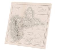 Tableau Décoratif Toile Imprimée Affiche Poster 971 Guadeloupe Département Carte Vintage France Région (31 cm x 30 cm)